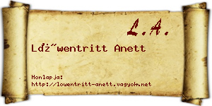 Löwentritt Anett névjegykártya